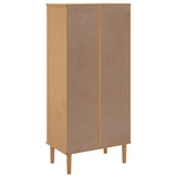 Bookcase SENJA Rattan Look Brown 60x35x130 cm Solid Wood Pine 358058