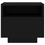Bedside Cabinets with LED Lights 2 pcs Black 40x39x37 cm 836801
