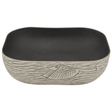 Countertop Basin Grey and Black Rectangular 48x37.5x13.5 cm Ceramic 155097