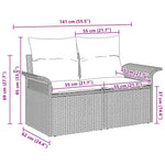 Garden Sofa with Cushion Beige 141 x 62 x 69cm Poly Rattan 42006706