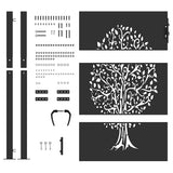 Garden Gate with Lock Black 110 x 130 cm Powder-coated steel 42015885