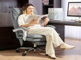 Faux Leather Office Chair, with Inflatable Lumbar - Grey T3398P377409