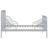 Extendable Bed Frame without Mattress Grey Metal 80x130/200 cm 324742
