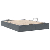 Storage Bed with Mattress Dark Grey 153 x 203 cm Velvet 3370137