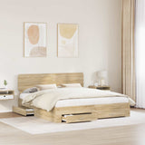 Bed Frame with Drawer Sonoma Oak 180 x 200 cm Engineered Wood 3412341
