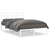 Metal Bed Frame without Mattress with Headboard White 120x200cm 355608