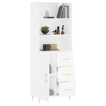 Highboard White 69.5x34x180 cm Engineered Wood 3190005