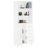 Highboard White 69.5x34x180 cm Engineered Wood 3190005
