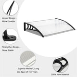 ZNTS HT-120 x 80 Household Application Door & Window Rain Cover Eaves Canopy White & Black Bracket 23298146