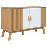 Sideboard OLDEN White and Brown 114x43x73.5 cm Solid Wood Pine 358611