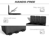 3 x 20L Pedal Bin, Steel Triple Kitchen Bin with Soft Close Lid, Removable Inner Buckets, T3398P377539