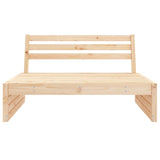 Garden Middle Sofa Natural wood Solid pine wood 120 x 95 cm 825744