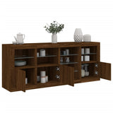 Sideboard with LED Lights Brown Oak 164x37x67 cm 3209057