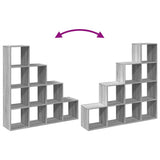 Room Divider Bookcase 4-Tier Grey Sonoma 131,5x29x131,5 cm Engineered Wood 857972