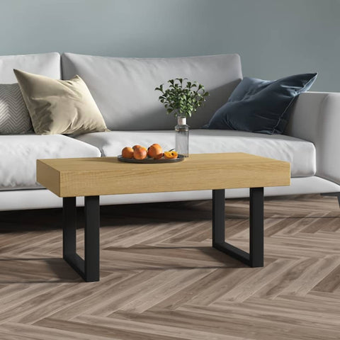 ZNTS Coffee Table Light Brown and Black 90x45x40 cm MDF and Iron 286099