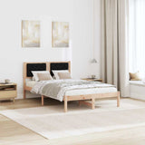 Bed Frame with Headboard Black 120 x 200 cm Solid Pine Wood 878191