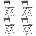 Folding Bistro Chairs 4 pcs Brown Poly Rattan and Steel 3152115