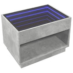 ZNTS Coffee Table with Infinity LED Concrete Grey 70x50x50 cm 847661