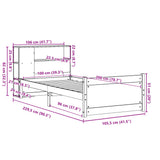 Bookcase Bed without Mattress White 100x200cm Solid Wood Pine 3322454