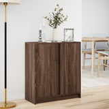 Sideboard with LED Brown Oak 77x34x85 cm Engineered Wood 852137