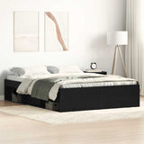 Bed Frame without Mattress Black Oak 140x200 cm Engineered Wood 3329333