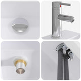 Bathroom Wash Basin Chrome 45.5 x 25.5 x 13 cm Metal 890224