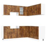 11 Piece Kitchen Cabinet Set Porto Smoked Oak Engineered Wood 3314966