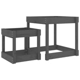 Sand Tables 2 pcs Grey Solid Wood Pine 825053