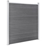 WPC Fence Set 2 Square + 1 Slanted 446x186 cm Grey 3053234