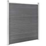 WPC Fence Set 2 Square + 1 Slanted 446x186 cm Grey 3053234