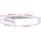 Bed Frame with Drawers without Mattress White 140x190 cm 3207301
