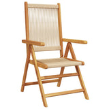 Reclining Garden Chairs 8 pcs Beige Solid Wood Acacia 3214537