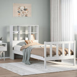 Bookcase Bed without Mattress White 90x200 cm Solid Wood Pine 3321699
