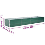 44847 Garden Raised Bed Galvanised Steel 320x80x45 cm Green