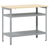 Work Table with Shelf Grey 100 x 55 x 85 cm Powder-Coated Steel 4103457