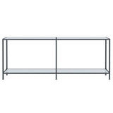 Console Table White 200x35x75.5 cm Tempered Glass 331708