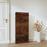 Shoe Cabinet Smoked Oak 59x17x150 cm Engineered Wood 342523