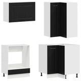 Kitchen Unit LUCCA 8 pcs Black Engineered Wood 3438468