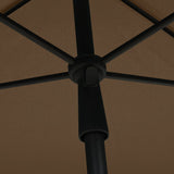 Garden Parasol with Pole 210x140 cm Taupe 315546