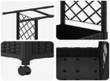 Raised Bed with Trellis and Roof Black 164 x 40 x 127 cm PP 3423113