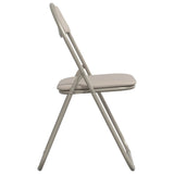 Folding Chair 8 pcs Sand 48 x 43.5 x 81 cm Faux Leather 42029053