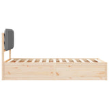 Bed Frame with Upholstered Headboard Light Grey 100 x 200 cm 877579