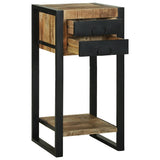 End Table with Drawer Brown 40 x 40 x 80 cm Solid Mango Wood 4015987