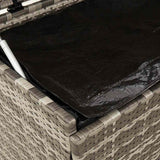 Garden Storage Box with Wheels Grey 110x55x73 cm Poly Rattan 4103828