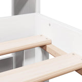 Bookcase Bed without Mattress White 135x190 cm Double Solid Wood Pine 3322787