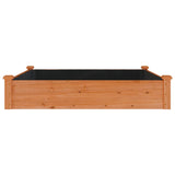 ZNTS Garden Raised Bed with Liner Brown 120x120x25 cm Solid Wood Fir 364293