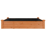 Garden Raised Bed with Liner Brown 120x120x25 cm Solid Wood Fir 364293