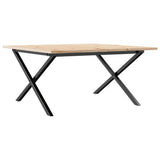 Coffee Table X-Frame 80x80x45 cm Solid Wood Pine and Steel 3282685