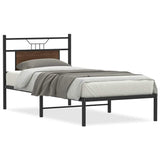 Bed Frame without Mattress Brown Oak 90x190 cm Single Engineered Wood 4106833