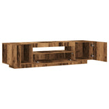 TV Cabinet with LED Lights Old Wood 160x35x40 cm Engineered Wood 856359